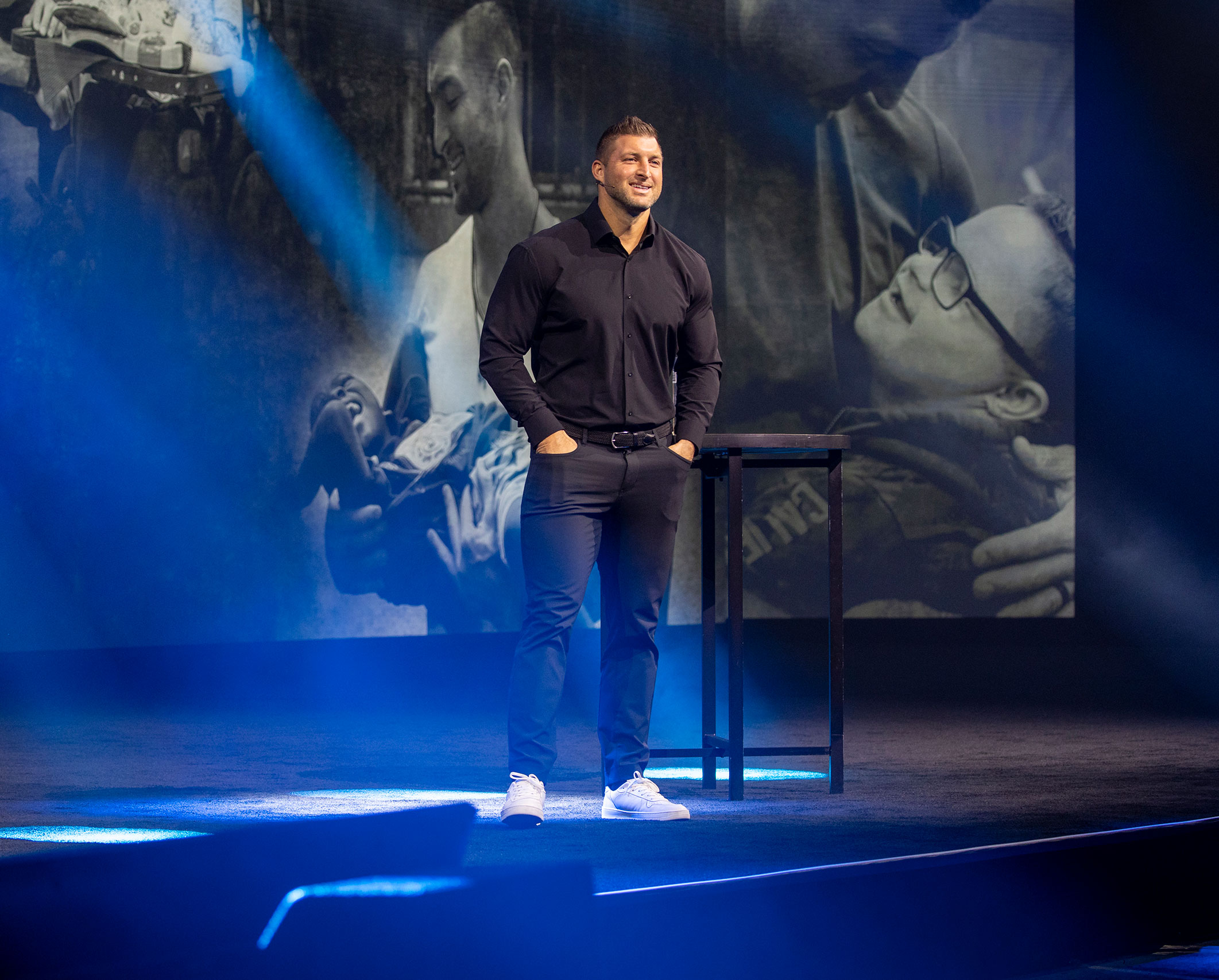 Keynote speaker addressing attendees at a general session