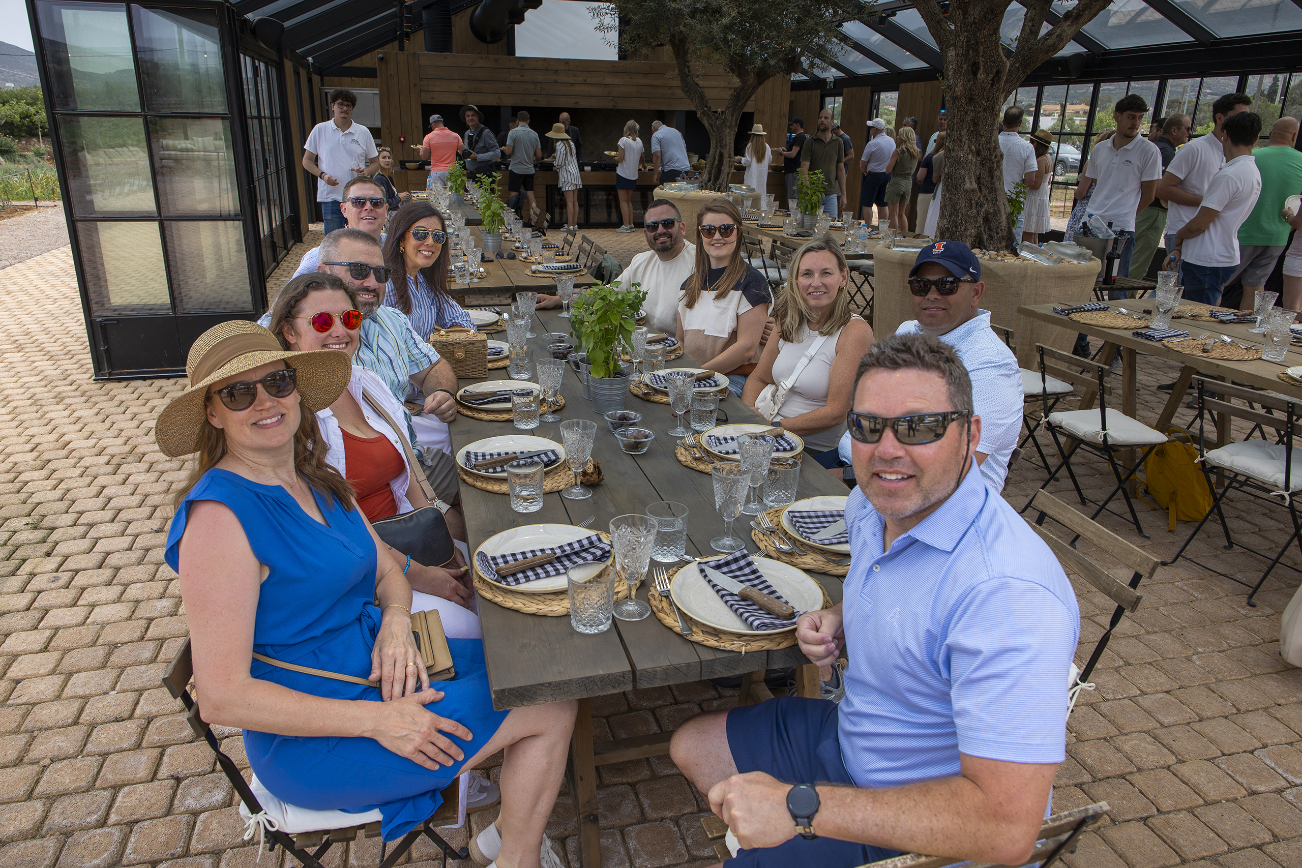 Team outing at a scenic farm venue during a corporate event