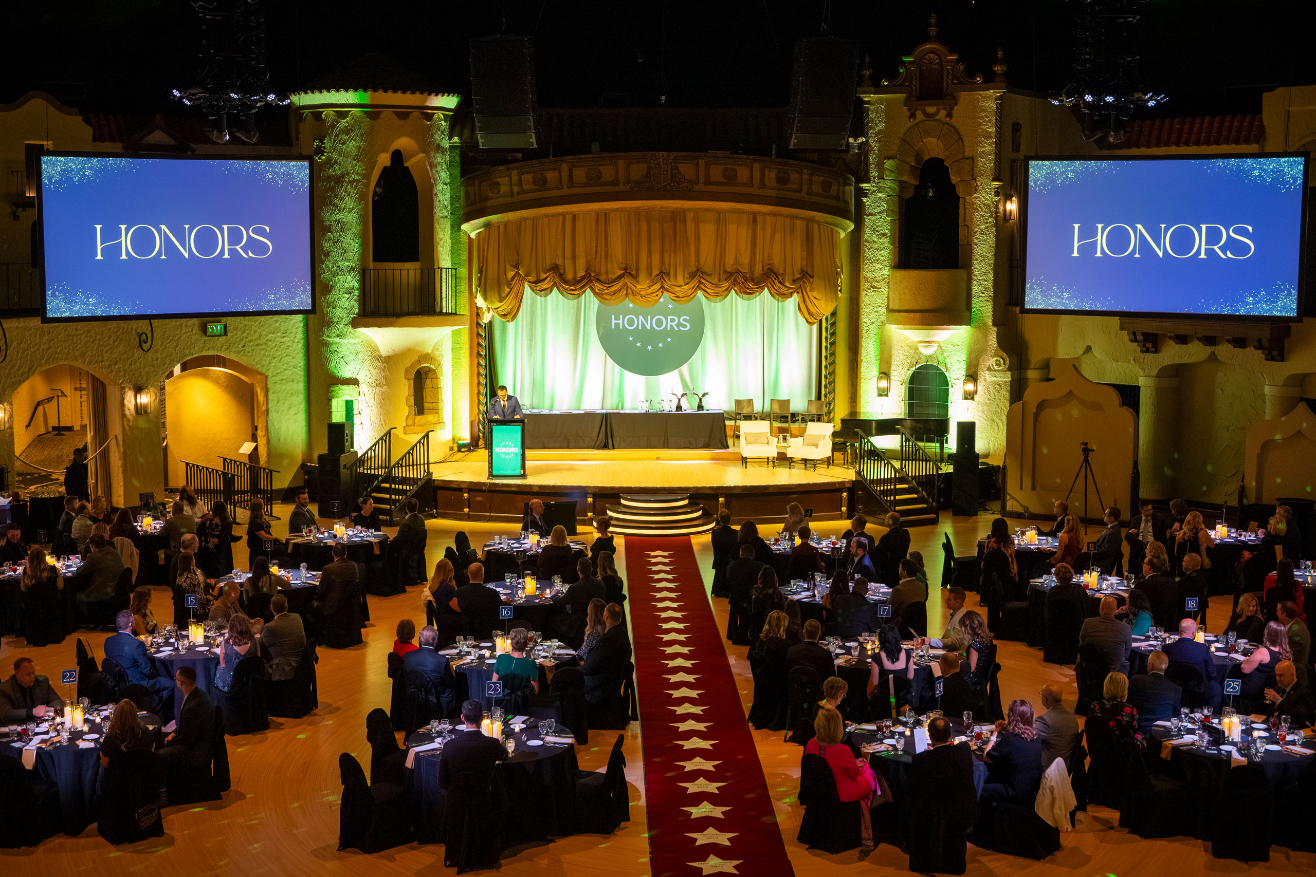 Honorees at a corporate recognition ceremony